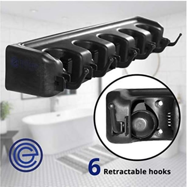 Wall Mounted Mop Broom Brush Holder Organizer Hanger Storage Tools 5 Rack - Go2buy Australia