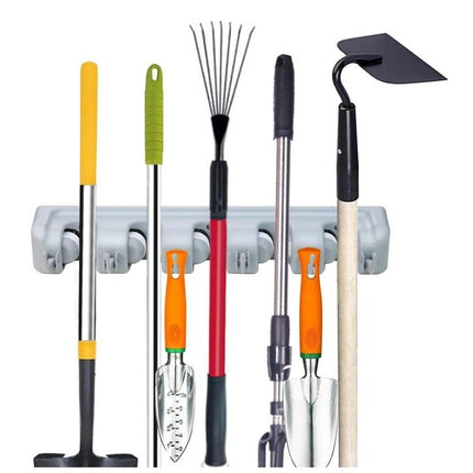 Wall Mounted Mop Broom Brush Holder Organizer Hanger Storage Tools 5 Rack - Go2buy Australia