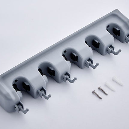 Wall Mounted Mop Broom Brush Holder Organizer Hanger Storage Tools 5 Rack - Go2buy Australia