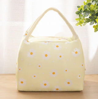 Buy yellow Insulated Daisy Lunch Bag Tote Container For Women Kids Office Work School (6 Colors Available)