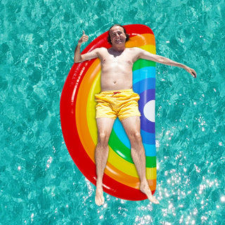 Giant Rainbow Float Luxe Lie-On Inflatable Summer Fun Pool Beach