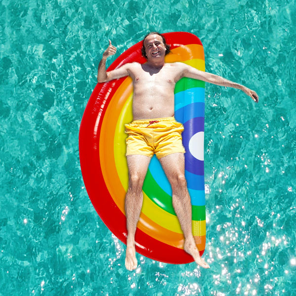 Giant Rainbow Float Luxe Lie-On Inflatable Summer Fun Pool Beach